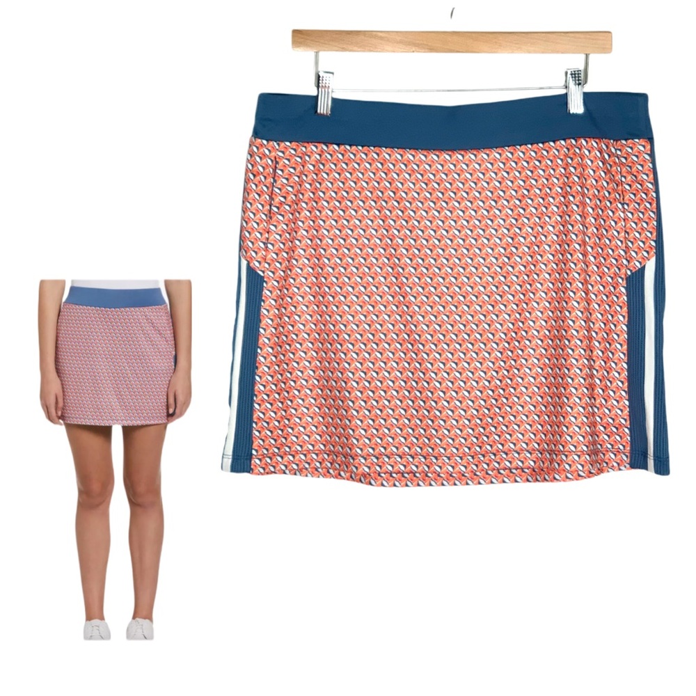 PGA TOUR APPAREL Geometric Fish Print Side Blocked Women's 16" Golf Skort Large